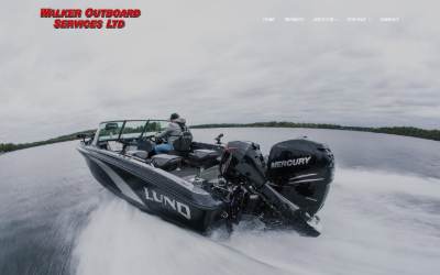 Top of the website for Walker Outboard Services