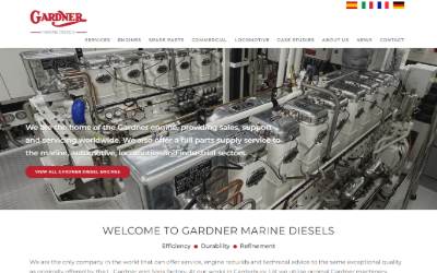 Top of the website for Gardner Marine Diesels Ltd
