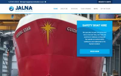 Top of the website for Jalna Marine Services