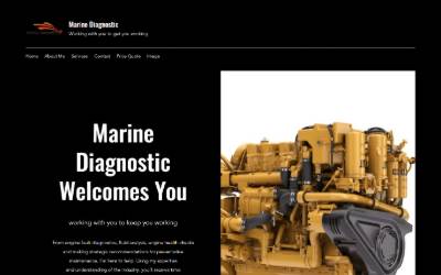 Top of the website for Marine Diagnostic