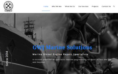 Top of the website for GWJ Marine Solutions Ltd