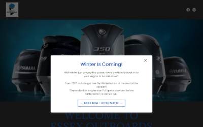 Top of the website for Essex Outboards
