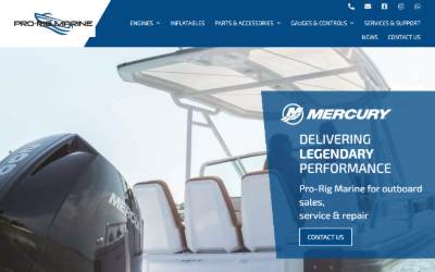 Top of the website for Pro-Rig Marine