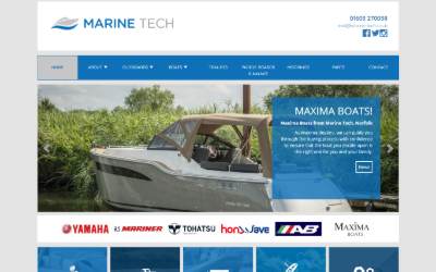 Top of the website for Marine Tech
