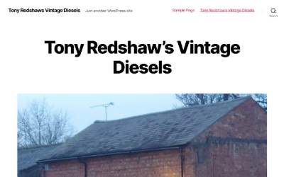 Top of the website for Tony Redshaw's Vintage Diesels