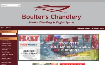 Top of the website for Boulter Marine Services
