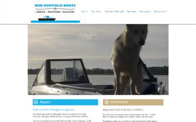 Top of the website for Mid Norfolk Boats