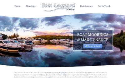 Top of the website for Tom Leonard Marine