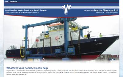 Top of the website for Neyland Marine Services Ltd