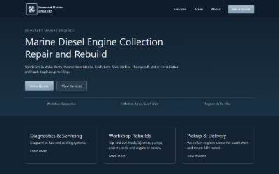 Top of the website for Somerset Marine Engines
