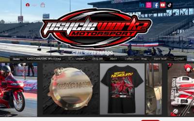 Top of the website for Psycleworkz