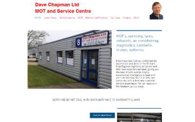 Top of the website for Dave Chapman Ltd