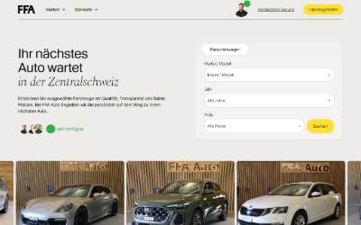 Top of the website for FFA Auto GmbH