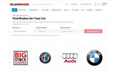 Top of the website for KillerBrakes