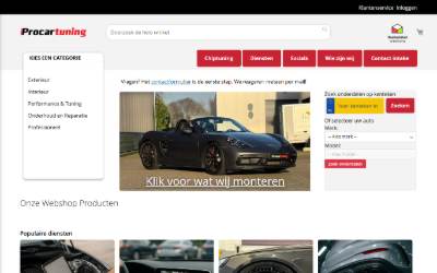 Top of the website for Pro Car Tuning