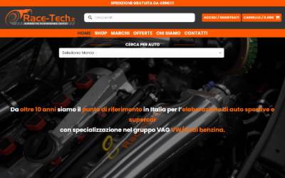 Top of the website for Race-Tech.it