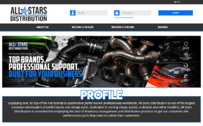 Top of the website for RacingLine Portugal All Stars Motorsport,