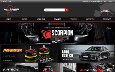 Top of the website for Racingline Spain