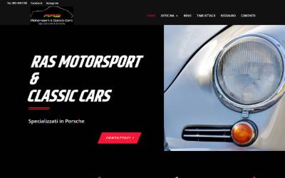 Top of the website for Ras Motorsport & Classic Cars