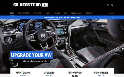 Top of the website for Silverstern Automotive