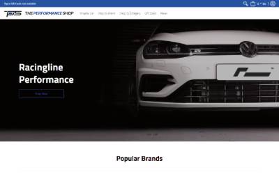 Top of the website for The Performance Shop