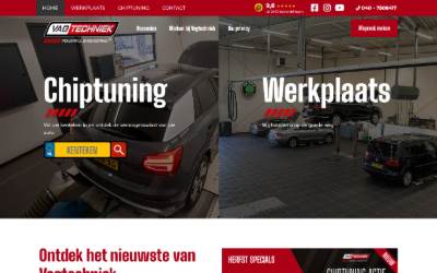 Top of the website for VAG Techniek B.V.
