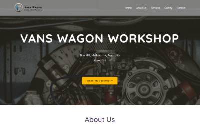 Top of the website for Vans Wagon Automotive