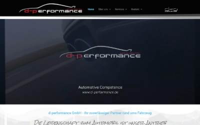 Top of the website for d-performance GmbH