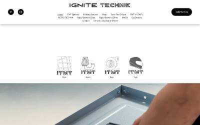Top of the website for Ignite Technik