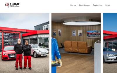 Top of the website for Lipp-Garage GbR