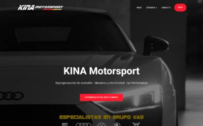 Top of the website for KINA MOTORSPORT