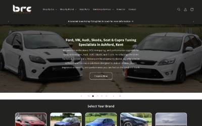 Top of the website for BRC Performance