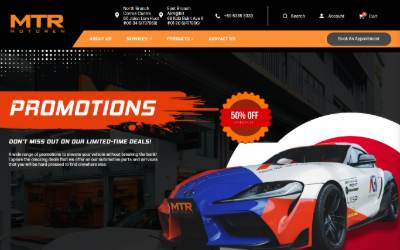 Top of the website for MTR