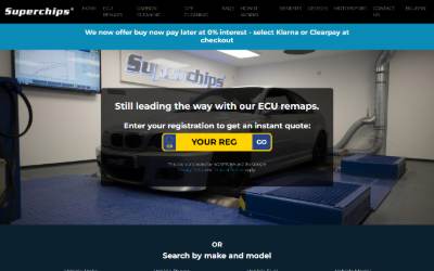 Top of the website for Superchips