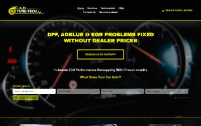 Top of the website for A.D Tune-Tech