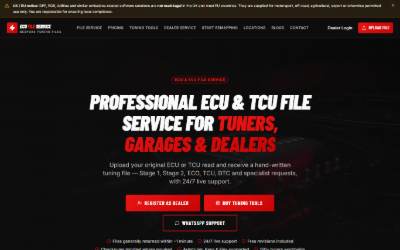 Top of the website for ECU File Service