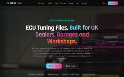 Top of the website for Tunerfiles