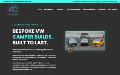 Top of the website for Supreme Conversions & Supreme Automotive