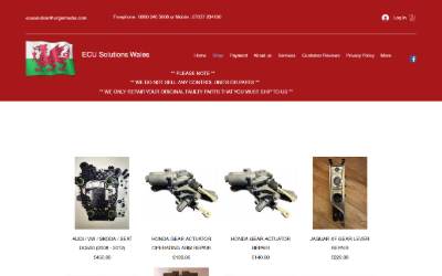 Top of the website for ECU SOLUTIONS WALES
