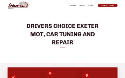Top of the website for Drivers Choice