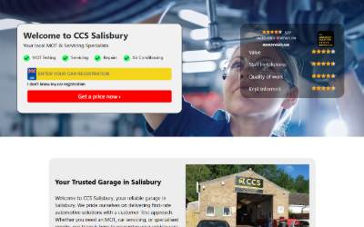 Top of the website for CCS Salisbury Limited