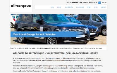 Top of the website for Alltecnique Ltd