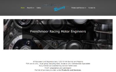 Top of the website for Frenchmoor Racing