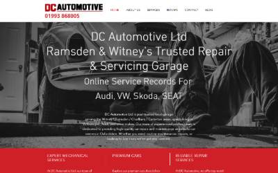 Top of the website for DC Automotive Ltd