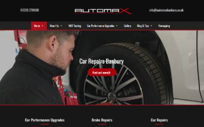 Top of the website for Automax Banbury Ltd