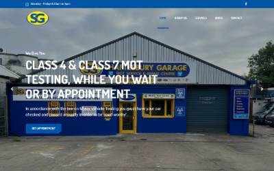 Top of the website for Shaftesbury Garage Barnet