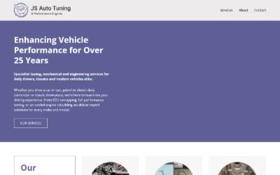 Top of the website for JS Auto Tuning
