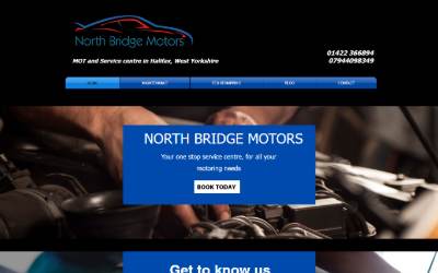 Top of the website for North Bridge Motors