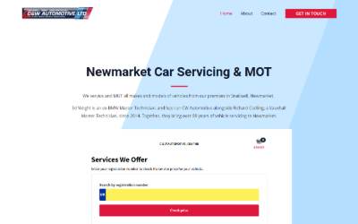 Top of the website for C&W Automotive Ltd