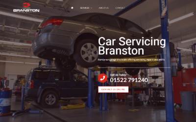 Top of the website for Branston Filling Station Ltd